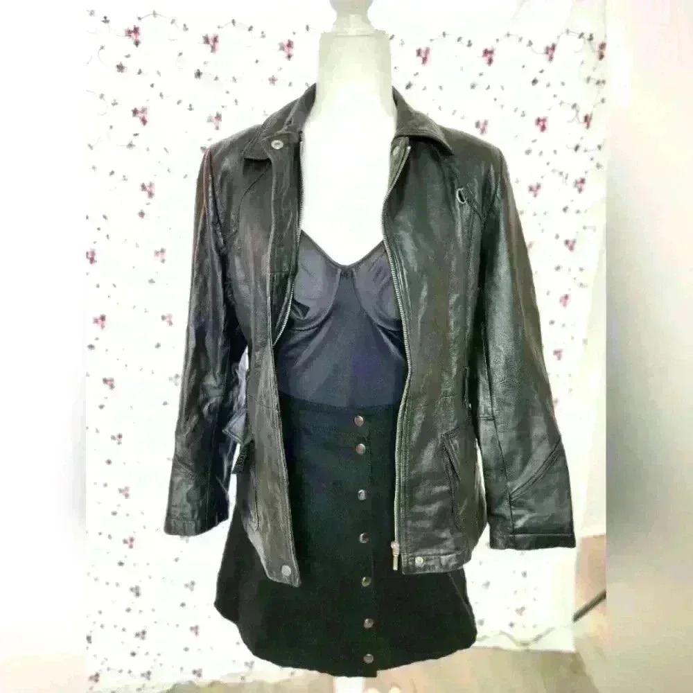 Vintage Lamb Leather Lining Uniform John Paul Richard Size 8 Leather Jacket